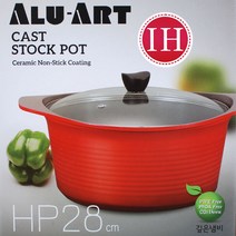 ALU-ART 국산알루아트냄비 IH세라믹인덕션냄비 논스틱코팅 양수 전골 편수 곰솥 국냄비, 선택04-알루아트 세라믹냄비(28cm곰솥)