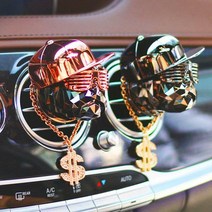 아이나비 힙합독 목걸이 풀구성 차량용 송풍구 방향제, 티타늄블랙_블랙체리_로즈골드목걸이