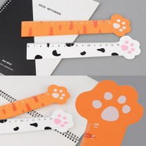 15센치자 문구자 학생자 책갈피자 나무자, 오렌지