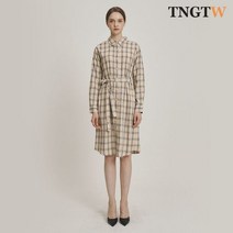 TNGTW 루즈 셔츠 미디 원피스 베이지 THC0CDW01