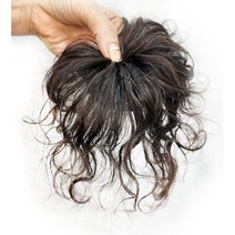 센스모드니 인모 웨이브 볼륨 정수리 부분가발 여자 정수리 가발, 블랙