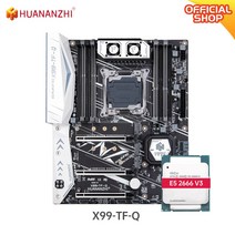 마더보드 메인보드 HUANANZHI-마더보드 TF Q LGA 2011-3 인텔 제온 E5 2666 V3 지원 DDR3 DDR4 RECC 메모리 콤보 키트 세트 NVME