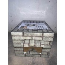 야외 대형견 큰개 진돗개 강아지 판넬 난방 조립식 실외 플라스틱 보온 강아지집 001 길 잃은 고양이, 회색 벽돌 사각 구멍(슬로_트럼펫(고양이 1-2마리)