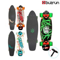 버즈런 우드스케이트보드 24인치 크루져보드, 간자 그린