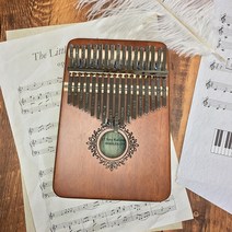 17 Keys Kalimba Thumb 피아노 우드 마호가니 Mbira Body 악기 학습 도서 Piano 스마스 선물, 한개옵션1, 01 Brown