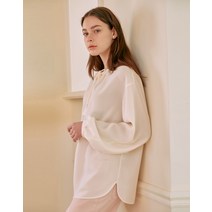 22SS [EXPLORER] 아이보리 넥셔링 볼륨소매 긴팔블라우스 DLBL2B101IV