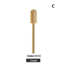 네일드릴비트 네일 드릴 비트 매니큐어 패디큐어 홈 살롱 젤 아트 도구 황금 카바이드 딜, Golden-G12-C