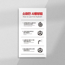 소화전 사용방법 피난구 유도표지 위치표시 소화전표지판 옥내 소화전함 호스 함 소방 안전 화재 방지, 디자인변경