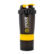 체육용품 체육교구 스포츠용품쉐이커 컵 550Ml 단백질 분말 교반 스포츠 피트니스 병 3 층 대용량 주전자, 06 yellow