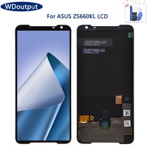 [해외]ASUS ROG Phone 2 Phone2 ZS660KL AMOLED LCD 디스플레이 화면 터치 패널 디지타이저 어셈블리 수리 프레임, 블랙 프레임 없음