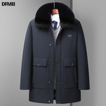 DFMEI 아빠 패딩 하프 기장 도톰 패딩 중장년 남성복 빅 퍼 칼라 남성 겨울 패딩 저고리