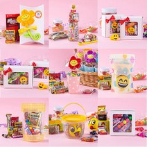 스마일 과자선물세트 간식꾸러미 학교 어린이집 학원 단체간식세트 사무실간식, 1ZD4_스마일 반지 간식상자 7종 흰색