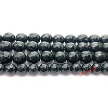 공장 가격 4mm 6mm 8mm 10mm 자연석면 처리 짙은 녹색 모래 돌 구슬 보석 만들기위한 둥근 DIY
