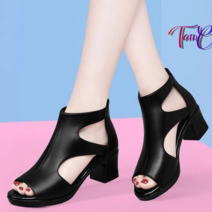 TANC탕크 여자 여름 웨지샌들 굵은 굽 발 편한 샌들 신발