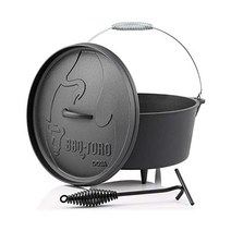 [독일직구] BBQ-Toro 알파 시리즈 더치오븐 냄비 이미 양념된 다양한 크기 무쇠 요리 냄비 뚜껑 리프터가 있는 구이 냄비 다리가 없는 냄비, DO9A - 7/2 Liter_Pot with feet