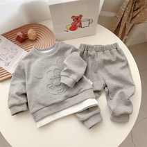 멋진 애기 봄 가을 코디 베이비 유아동 미키 맨투맨 티 키즈 상하복 바지 등원룩 외출복 6개월 돌 1/2세 아기옷