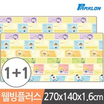 파크론 1+1 뽀로로 카툰잡 웰빙플러스 놀이방매트 270x140x1.6cm, 뽀로로 카툰잡  270x140x1.6cm (2장)