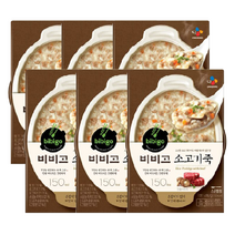 비비고 소고기죽 용기, 280g, 6개