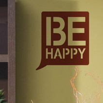카페레터링 북유럽타이포_BE HAPPY 완-B타입 벽에붙이는스티커