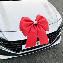 스마일컴퍼니 웨딩카 가전 자동차 선물 장식 인테리어 큐빅 빅리본 왕리본, 큐빅무드리본 단품 레드