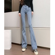 위위브렌 여성용 워싱 스판 부츠컷 데님
