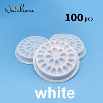 100pcs 일회용 속눈썹 접착제 홀더 팔레트 확장 패드 플라스틱 가스 켓에 서, 한개옵션1, 02 White 100pcs