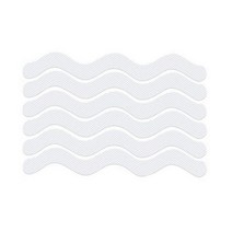 욕조 샤워용 미끄럼 방지 스트립 웨이브 모양의 안전 계단 바닥용 가정용 테이프 패드 6 개세트 324272, White 1.3X18cm