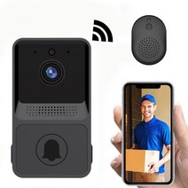 스마트 무선 초인종 wifi 비디오 전화 인터폰 100 ° 와이드 비전 hd 카메라 적외선 야간 홈 보안 알람 초인종, 와이파이 초인종 블랙