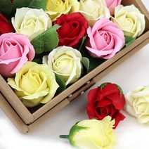 (재미스쿨) 비누 장미꽃+줄기 선택1종 50송이X1갑, 진핑크