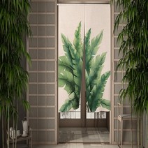 중문커튼 방풍 비닐 커튼 자석형 방한문 중문일본 분할 문 커튼 열대 식물 녹색 잎 노렌 간단한 홈 레스토, 10 CLX00377_04 80x130cm