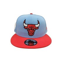 남성 뉴에라 9피프티 시카고 불스 스카이 블루/레드/화이트 NBA 커스텀 스냅백