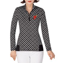 송이콜렉션 SO-20 흑백 무늬 배색 집업 반카라 네이비 차이나 카라 명품 데일리 봄 여성 골프 웨어 빅사이즈