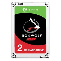 씨게이트 아이언울프 IRONWOLF 3.5HDD 2TB NAS용 SATA3 5900rpm 64MB PMR, 1, 단일옵션