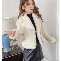 겨울 여성 무스탕 2 XL 카라 털 뽀글이 양털 양모 리얼 자켓 외투 인조 따뜻한 스트릿 잠바 점퍼 안감 스웨이드 레더 시어링 퍼 재킷