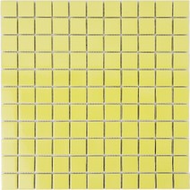 자기질 모자이크타일 25mm모자이크/연노랑 유광 (10장이상 사은품), 자기질 25mm 연노랑 유광 1장