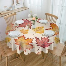 원형테이블보 가을 단풍잎 라운드 웨딩 호텔 테이블 휴일 다이닝 방수 식탁보, 없음, 126.LXM09986 - 153x305cm Table