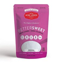 Miss Jones Baking BetterSweet 몽크프루트 및 에리스리톨 감미료 케토 팔레오 화이트 과립형 122871, 12 Ounce (Pack of 1)