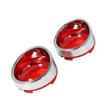 할리데이비슨 커스텀 튜닝 부품 오토바이 바이저 스타일 블링커 베젤 턴 시그널 라이트 렌즈 트림 커버 다이나 스트리트 글라이드 팻 보이 소프테일 투어링용 2X, 2.크롬 레드 렌즈