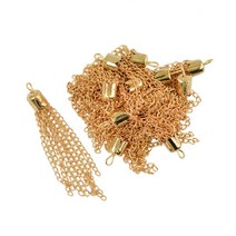 GHSHOP 보석 만들기위한 12 조각 50mm 라이트 골드 술 펜던트 목걸이 DIY, 금속