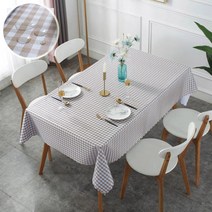 방수식탁보 12인용(135 x 274cm) LA체크-브라운/ 국내 당일발송-신데렐라 데코, 8인용(135x200cm), 방수-LA체크-브라운