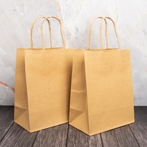 종이가방 쇼핑백 쿠키 트위스트백 1호 10입 크라프트 180x110x235mm, 3개