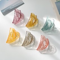 투명 파스텔 하트 모양 집게핀 6color