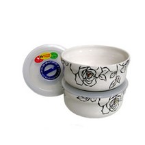 철기아트 도자기 반찬통 체크락 (중) 2세트 밀폐용기 _ 73198EA, 본상품선택