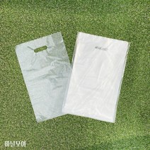 (당일발송) 비닐모아 링봉투 PE 비닐 손잡이봉투 투명 흰색 쇼핑백, 50장, 투명 30x40