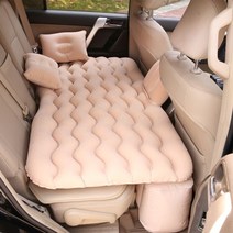 car air inflatable 여행 매트리스 침대 유니버설 뒷좌석 다기능 소파 베개 야외 캠핑 매트 쿠션 재고 있음, 베이지