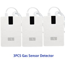 냄새측정기 하수구 무선 lcd 복합가스측정기 2 in 1 프로판 부탄 co sensor ac90v-240v eu 플러그 dc9v 배터리 구동 가연성 가스 감지기 화재 경보, 3pcs 가스 경보