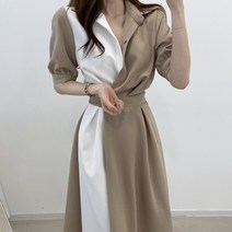 런메시 Runmecy 여름 카라 반팔 원피스 정장 원피스 롱 원피스