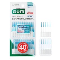 GUM 검 실리콘 치간칫솔 소프트픽 S 40개입, 40매입, 6개