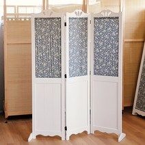 가구야히메 원목 패브릭 패널 파티션 거실 현관 가림막 사무실 공간분리 칸막이, 3단 화이트