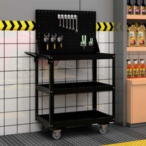 이동식공구대 드릴 걸이대 망치 거치대 수리 작업대, 옐로우/3단/측면/상단패널